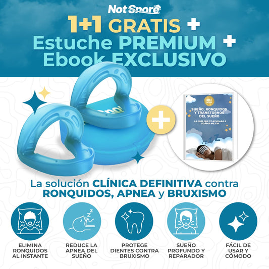 NOTSNORE® – Dispositivo Bucal Antirronquidos | 1+1 GRATIS