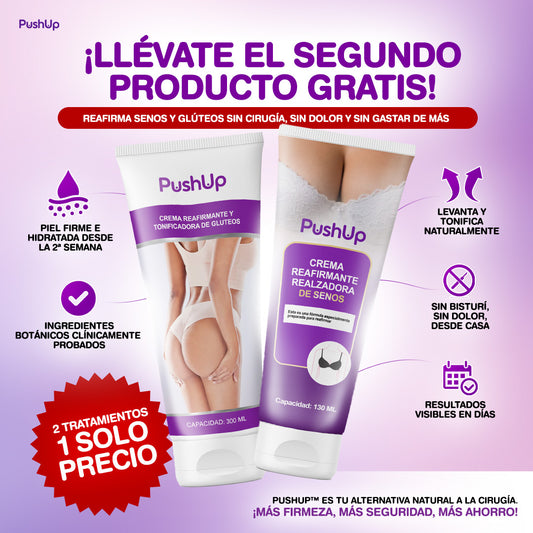 PushUp® Pack Reafirmante Total - Senos & Glúteos Sin Cirugía | 1+1 GRATIS